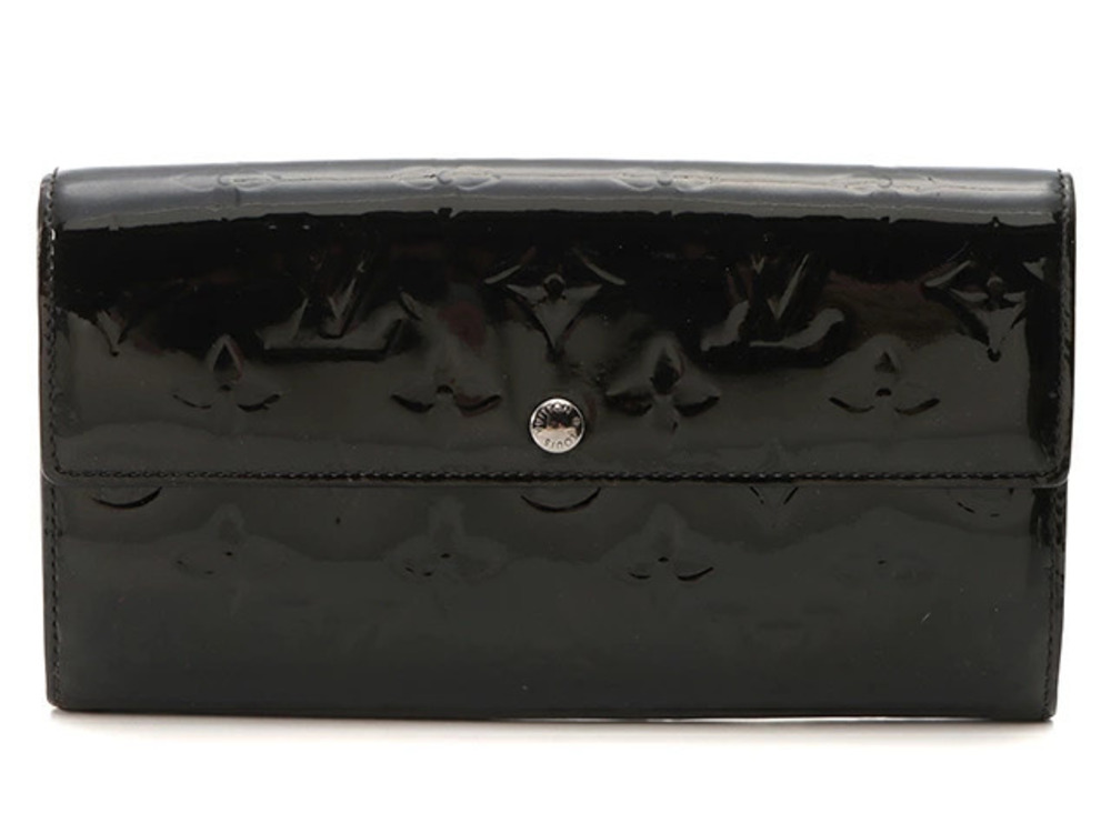LOUIS VUITTON Portefeuille Sarah Vernis Long Wallet Noir Black Magnetique